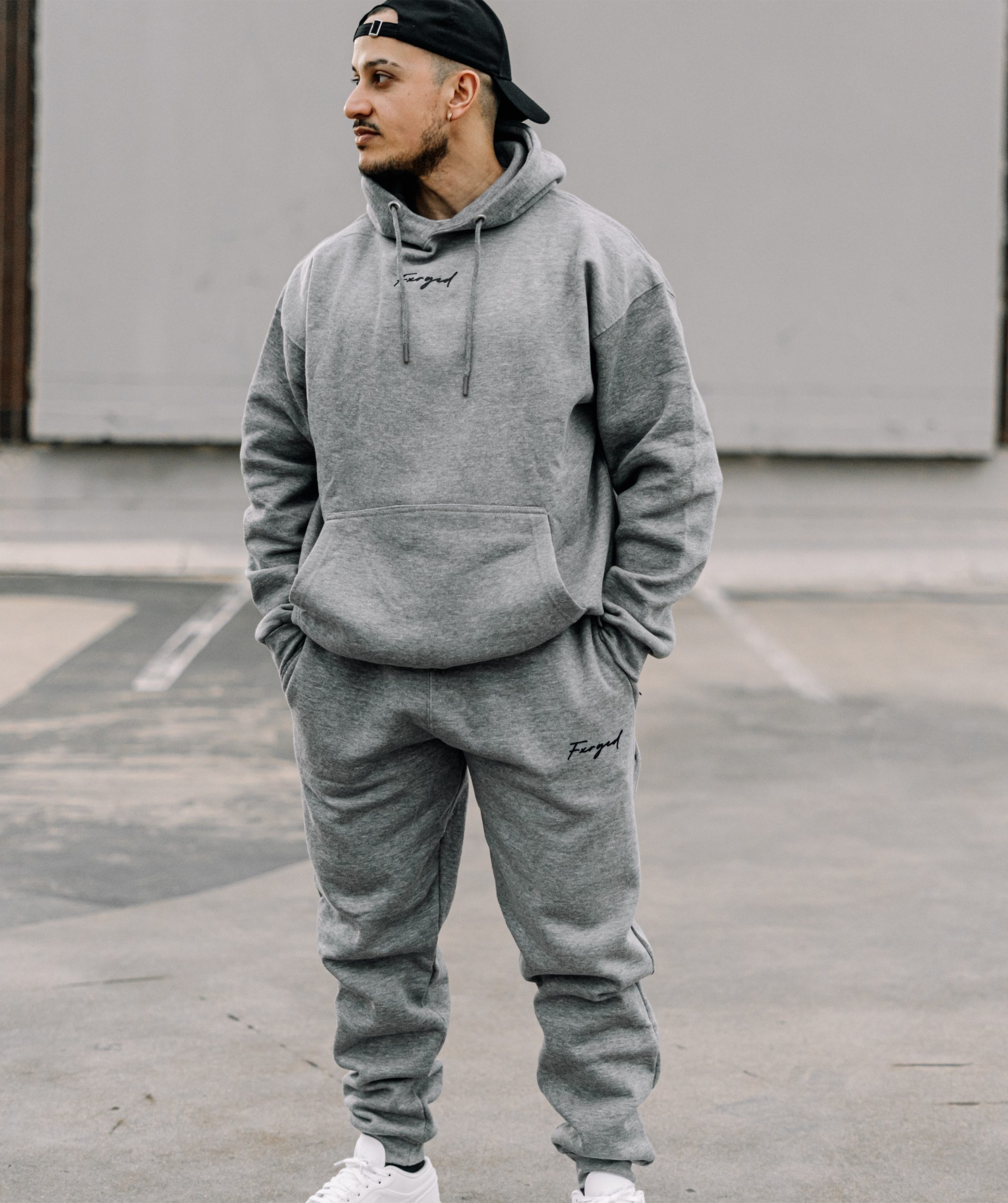 Signature Luxury Tracksuit – Unisex Hoodie & Jogger Set (Heather Grey) - Image 2